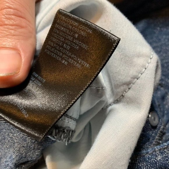 BDG Womens 27 Denim Jeans Blue Relaxed Straight Glitter High Rise Button Fly - Picture 7 of 13